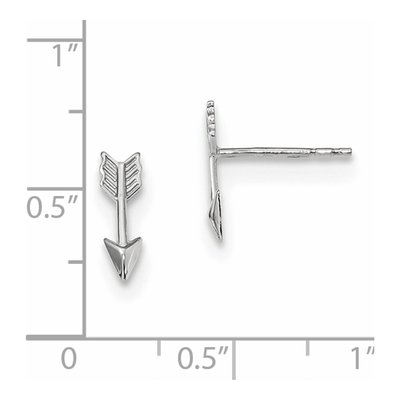 14K White Gold Arrow Stud Earrings – view 5