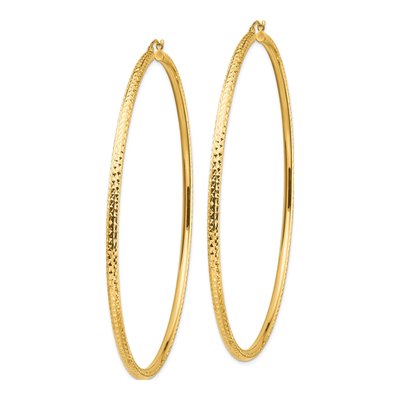 14K Yellow Gold 90mm Tube Hoop Earrings – view 3