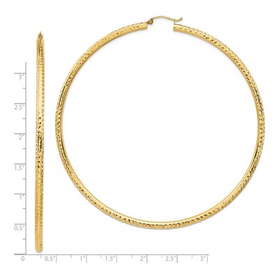14K Yellow Gold 90mm Tube Hoop Earrings – view 5