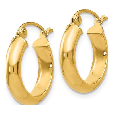 14K Yellow Gold 17mm Round Tube Hoop Earrings – view 3