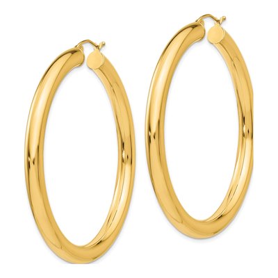 14K Yellow Gold 55mm Tube Hoop Earrings – view 2