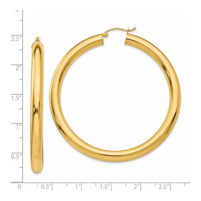 14K Yellow Gold 55mm Tube Hoop Earrings – view 4
