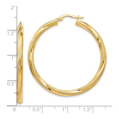 10K Yellow Gold 40mm Twisted Hoop Earrings – view 5