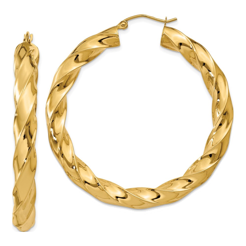 14K Yellow Gold 33mm Twisted Hoop Earrings
