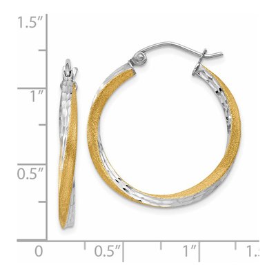 14K Yellow Gold 25mm Twisted Hoop Earrings – view 5