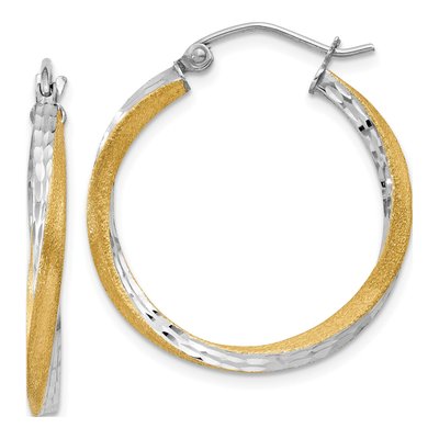 14K Yellow Gold 25mm Twisted Hoop Earrings