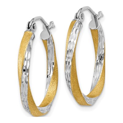 14K Yellow Gold 20mm Twisted Hoop Earrings – view 3