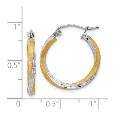 14K Yellow Gold 20mm Twisted Hoop Earrings – view 5