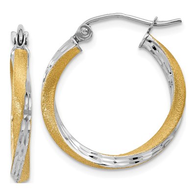 14K Yellow Gold 20mm Twisted Hoop Earrings