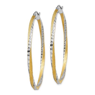 14K Yellow Gold 45mm Twisted Hoop Earrings – view 3