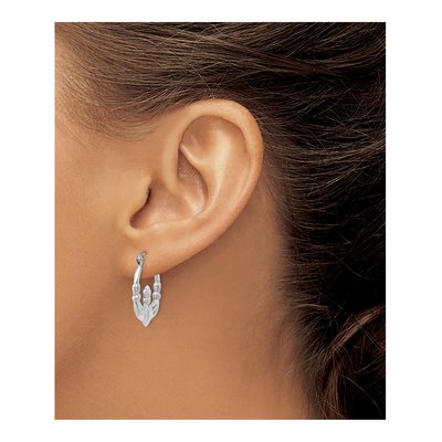 14K White Gold Claddagh Hoop Earrings – view 4