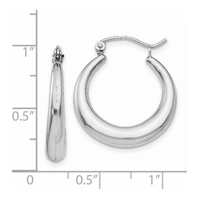 14K White Gold 15mm Hoop Earrings – view 5