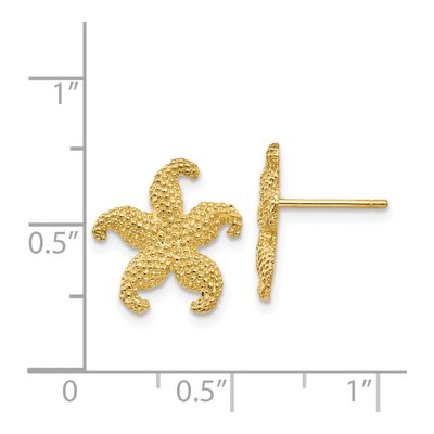 14K Yellow Gold Starfish Stud Earrings – view 5