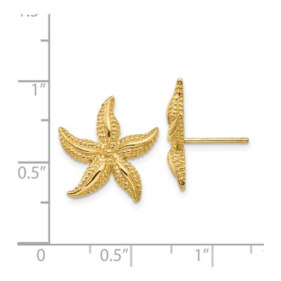 14K Yellow Gold Starfish Stud Earrings – view 5