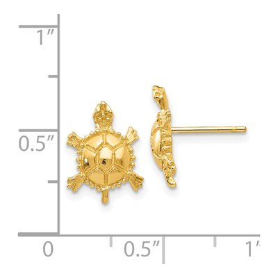 14K Yellow Gold Turtle Stud Earrings – view 5