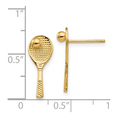 14K Yellow Gold Tennis Racquet Dangle Earrings – view 5