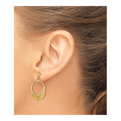 14K Yellow Gold 3-D Tennis Visor Dangle Earrings – view 4