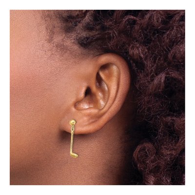 14K Yellow Gold Golf Club Dangle Earrings – view 3