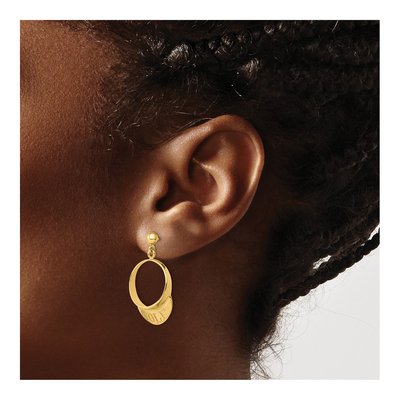 14K Yellow Gold 3-D Golf Visor Dangle Earrings – view 4