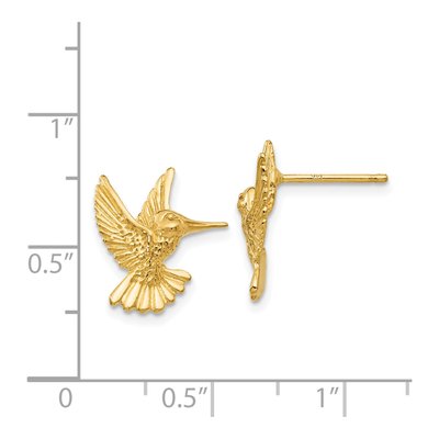 14K Yellow Gold Hummingbird Stud Earrings – view 5