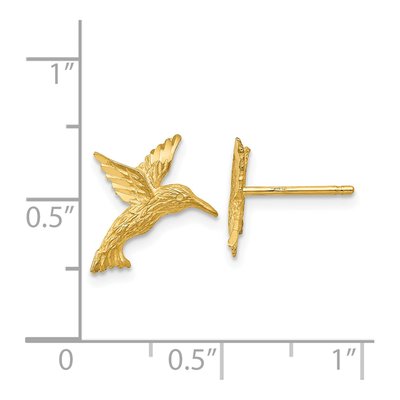 14K Yellow Gold Hummingbird Stud Earrings – view 5