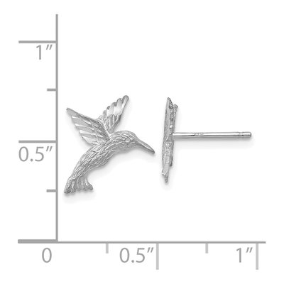 14K White Gold Hummingbird Stud Earrings – view 5