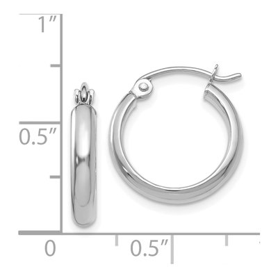 14K White Gold 16mm Tube Hoop Earrings – view 5