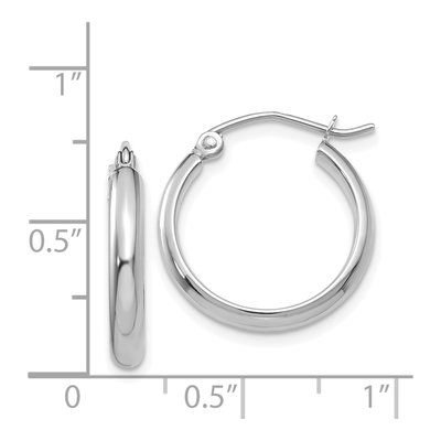 14K White Gold 18mm Tube Hoop Earrings – view 5