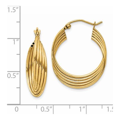 14K Yellow Gold Fancy Hoop Earrings – view 5