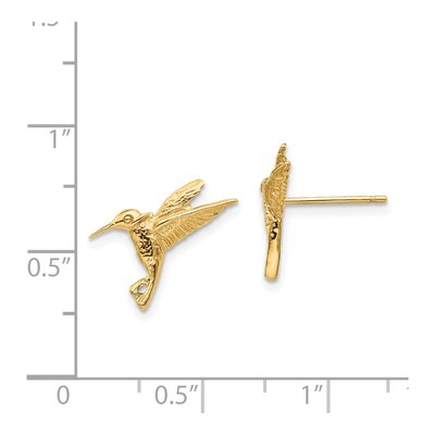 14K Yellow Gold Hummingbird Stud Earrings – view 5