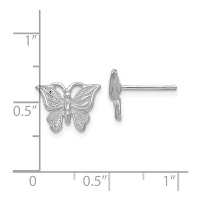 14K Yellow Gold Diamond-Cut Butterfly Stud Earrings – view 3
