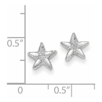 14K White Gold Diamond-Cut Starfish Stud Earrings – view 5