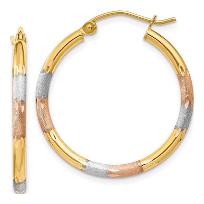 14K Yellow Gold 22mm Hoop Earrings