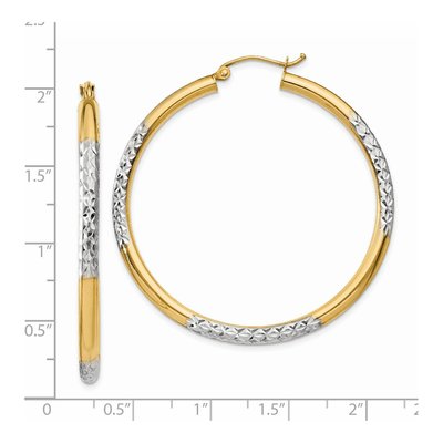 14K Yellow Gold 45mm Diamond-Cut Hoop Earrings – view 5