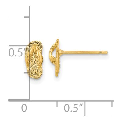 14K Yellow Gold Flip-Flop Stud Earrings – view 5