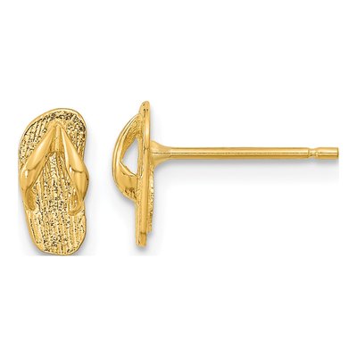 14K Yellow Gold Flip-Flop Stud Earrings