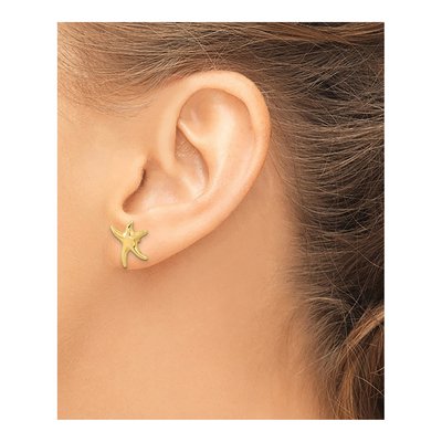 14K Yellow Gold Starfish Stud Earrings – view 4