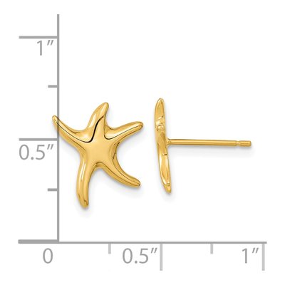 14K Yellow Gold Starfish Stud Earrings – view 5