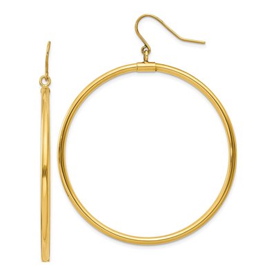 14K Yellow Gold Tube Dangle Earrings