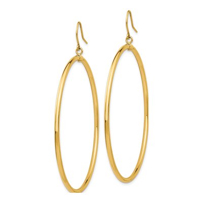 14K Yellow Gold Tube Dangle Earrings – view 3