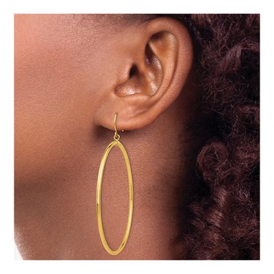 14K Yellow Gold Tube Dangle Earrings – view 4