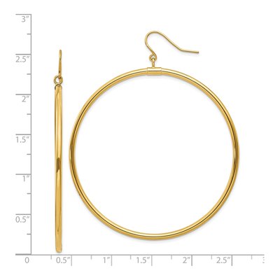 14K Yellow Gold Tube Dangle Earrings – view 5