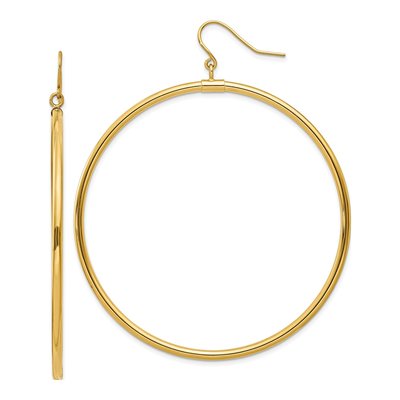 14K Yellow Gold Tube Dangle Earrings