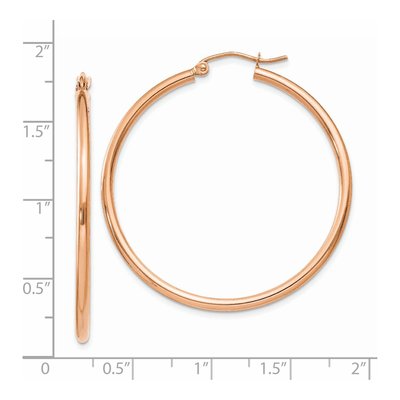 14K Rose Gold 40mm Tube Hoop Earrings – view 5