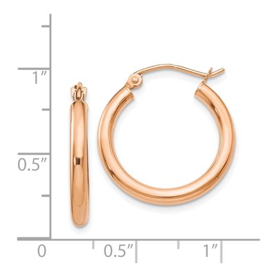 14K Rose Gold 20mm Tube Hoop Earrings – view 5