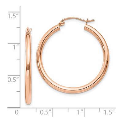 14K Rose Gold 30mm Tube Hoop Earrings – view 4