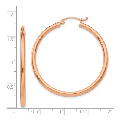 14K Rose Gold 40mm Tube Hoop Earrings – view 5