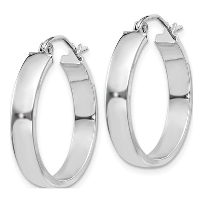 14K White Gold 25mm Tube Hoop Earrings – view 3