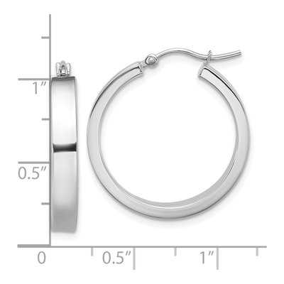 14K White Gold 25mm Tube Hoop Earrings – view 5
