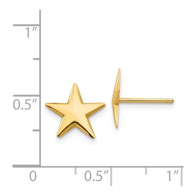 14K Yellow Gold Nautical Star Stud Earrings – view 5